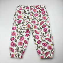 Load image into Gallery viewer, Girls Cotton On, floral fleece lined pants, elasticated, Inside leg: 26cm, GUC, size 2,  