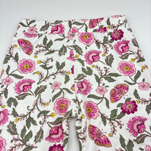 Load image into Gallery viewer, Girls Cotton On, floral fleece lined pants, elasticated, Inside leg: 26cm, GUC, size 2,  