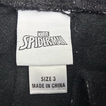 Load image into Gallery viewer, Boys Marvel, Spiderman fleece lined track pants, Inside leg: 35.5cm, GUC, size 3,  