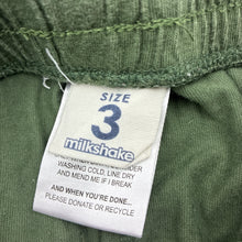 Load image into Gallery viewer, Unisex Milkshake, khaki cotton pants, elasticated, Inside leg: 36cm, GUC, size 3,  