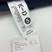 Load image into Gallery viewer, Girls KID, navy fleece lined track pants, unicorn, Inside leg: 45cm, NEW, size 5,  