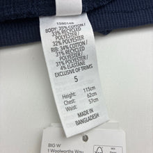 Load image into Gallery viewer, Girls KID, navy fleece lined track pants, unicorn, Inside leg: 45cm, NEW, size 5,  