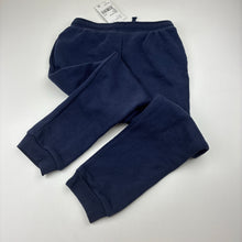 Load image into Gallery viewer, Girls KID, navy fleece lined track pants, unicorn, Inside leg: 45cm, NEW, size 5,  