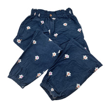 Load image into Gallery viewer, Girls Jack &amp; Milly, floral corduroy cotton pants, elasticated, Inside leg: 45cm, GUC, size 6,  