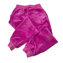 Load image into Gallery viewer, Girls Milkshake, pink velour track pants, elasticated, Inside leg: 46cm, GUC, size 6,  