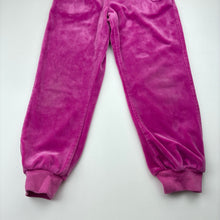 Load image into Gallery viewer, Girls Milkshake, pink velour track pants, elasticated, Inside leg: 46cm, GUC, size 6,  