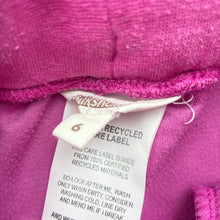 Load image into Gallery viewer, Girls Milkshake, pink velour track pants, elasticated, Inside leg: 46cm, GUC, size 6,  