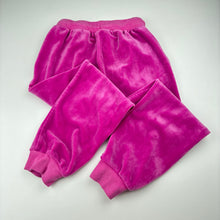 Load image into Gallery viewer, Girls Milkshake, pink velour track pants, elasticated, Inside leg: 46cm, GUC, size 6,  