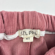Load image into Gallery viewer, Girls LTL PPL, pink casual pants, elasticated, Inside leg: 31cm, GUC, size 4,  