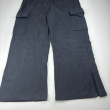 Load image into Gallery viewer, Girls Anko, grey fleece lined cargo track pants, Inside leg: 51cm, GUC, size 8,  