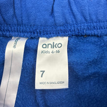 Load image into Gallery viewer, Unisex Anko, blue fleece lined track pants, elasticated, Inside leg: 50cm, EUC, size 7,  