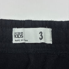 Load image into Gallery viewer, Boys Cotton On, black fleece lined track pants, Inside leg: 33cm, FUC, size 3,  