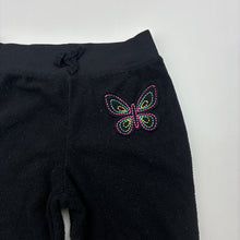 Load image into Gallery viewer, Girls H&amp;T, black fleece pants, elasticated, Inside leg: 41cm, FUC, size 4,  