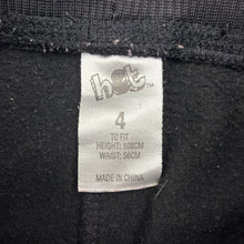 Load image into Gallery viewer, Girls H&amp;T, black fleece pants, elasticated, Inside leg: 41cm, FUC, size 4,  