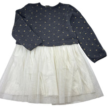 Load image into Gallery viewer, Girls Petit Bateau, spliced fleece lined sweater dress, GUC, size 8, L: 63cm