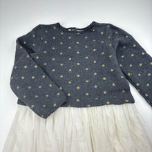 Load image into Gallery viewer, Girls Petit Bateau, spliced fleece lined sweater dress, GUC, size 8, L: 63cm