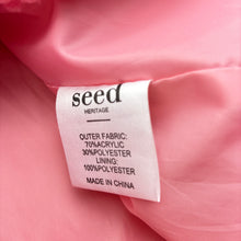 Load image into Gallery viewer, Girls Seed, pink teddy fleece jacket / coat, L: 45cm, GUC, size 3,  