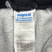 Load image into Gallery viewer, Boys Mayoral, fleece lined track pants, Inside leg: 37cm, GUC, size 4,  