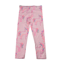 Load image into Gallery viewer, Girls Anko, stretchy leggings, unicorns, Inside leg: 31cm, EUC, size 3,  