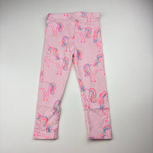 Load image into Gallery viewer, Girls Anko, stretchy leggings, unicorns, Inside leg: 31cm, EUC, size 3,  