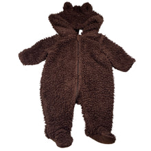 Load image into Gallery viewer, Unisex Dymples, teddy fleece zip coverall / romper, FUC, size 000,  