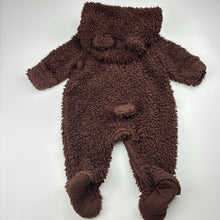 Load image into Gallery viewer, Unisex Dymples, teddy fleece zip coverall / romper, FUC, size 000,  