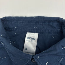 Load image into Gallery viewer, Boys Anko, navy cotton short sleeve shirt, wash fade, FUC, size 3,  