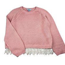 Load image into Gallery viewer, Girls Tilii, lace trim knit sweater / jumper, FUC, size 14,  
