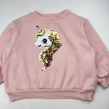Load image into Gallery viewer, Girls H&amp;M, fleece lined flip sequin unicorn sweater, FUC, size 4,  