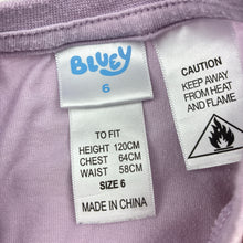 Load image into Gallery viewer, Girls BLUEY, long sleeve pyjama top, FUC, size 6,  