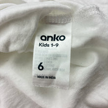 Load image into Gallery viewer, Unisex Anko, white cotton long sleeve tee / top, FUC, size 6,  
