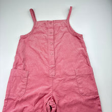 Load image into Gallery viewer, Girls Country Road, pink corduroy cotton overalls, Inside leg: 51cm, GUC, size 7,  