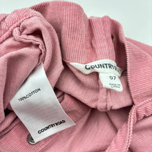 Load image into Gallery viewer, Girls Country Road, pink corduroy cotton overalls, Inside leg: 51cm, GUC, size 7,  