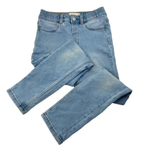 Load image into Gallery viewer, Girls Target, blue stretch denim leggings / jeggings, elasticated, Inside leg: 49.5cm, FUC, size 7,  