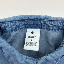 Load image into Gallery viewer, Boys Target, chambray cotton short sleeve shirt, dinosaurs, FUC, size 2,  