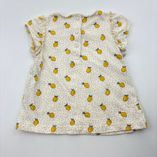 Load image into Gallery viewer, Girls Tu, cotton tee / top, lemons, EUC, size 00,  