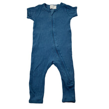 Load image into Gallery viewer, Unisex Wilson + Frenchy, ribbed organic cotton blend zip romper, FUC, size 00,  