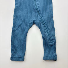 Load image into Gallery viewer, Unisex Wilson + Frenchy, ribbed organic cotton blend zip romper, FUC, size 00,  