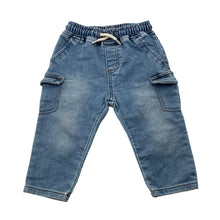 Load image into Gallery viewer, Unisex Seed, soft feel knit denim pants, elasticated, FUC, size 0,  