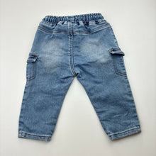 Load image into Gallery viewer, Unisex Seed, soft feel knit denim pants, elasticated, FUC, size 0,  