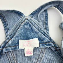 Load image into Gallery viewer, Girls Pumpkin Patch, vintage denim overalls dress, small marks, FUC, size 6, L: 58cm