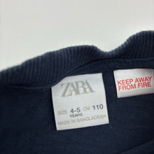 Load image into Gallery viewer, Boys Zara, navy cotton tee / top, GUC, size 4-5,  