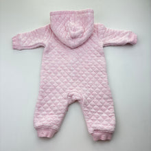 Load image into Gallery viewer, Girls Anko, pink marle quilted zip romper, GUC, size 0000,  