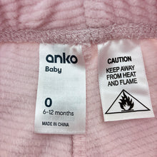 Load image into Gallery viewer, Girls Anko, ribbed velour pyjama pants / bottoms, GUC, size 0,  