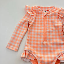 Load image into Gallery viewer, Girls Dymples, long sleeve swim one-piece, GUC, size 0,  