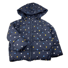 Load image into Gallery viewer, Girls Seed, navy floral puffer jacket / coat, FUC, size 3,  