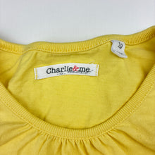 Load image into Gallery viewer, Girls Charlie &amp; Me, yellow cotton long sleeve tee / top, FUC, size 10,  