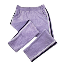 Load image into Gallery viewer, Girls Milky, purple velour pants, elasticated, Inside leg: 44.5cm, FUC, size 6,  