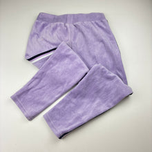 Load image into Gallery viewer, Girls Milky, purple velour pants, elasticated, Inside leg: 44.5cm, FUC, size 6,  