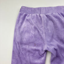 Load image into Gallery viewer, Girls Milky, purple velour pants, elasticated, Inside leg: 44.5cm, FUC, size 6,  